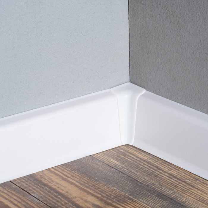 Плинтус со съемной панелью ПВХ Деконика ИДЕАЛ 55мм 2,2м. 001 Белый