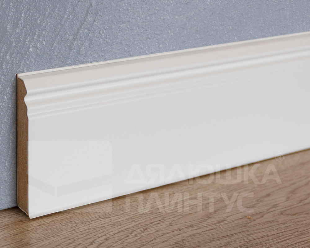 Плинтус ХДФ Dollken Cubu Hamburg Style 80мм х 2,5 м 5012 Белый